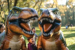 Amusement garanti avec les déguisements dinosaure gonflables