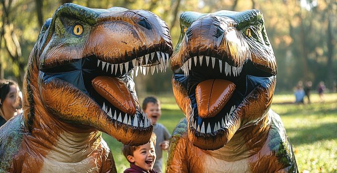 Amusement garanti avec les déguisements dinosaure gonflables